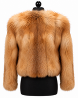 Archive & Vintage 19" Red Fox Bolero with Suede