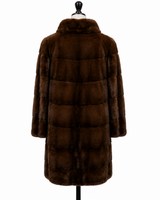 Archive & Vintage Brown Mink Coat with Round Collar-35"