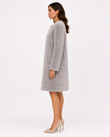 Light Grey Dyed Mink Horizontal Mink Coat- 39" Long
