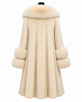 Archive & Vintage 44" Cream Mink Coat with Fox Collar