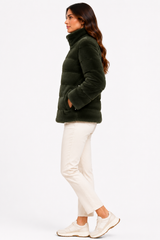 Dark Green Horizontal Reversible Mink Jacket -25"