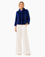 One-of-a-Kind 24" Blue Dyed Chinchilla Horizontal Jacket