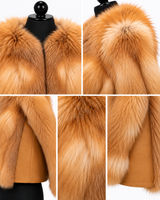 Archive & Vintage 19" Red Fox Bolero with Suede