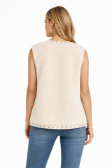 Studded Lamb Wool Vest-24"