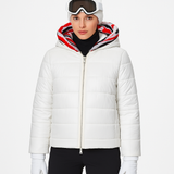 Dyed Mink Patchwork Jacket with Hood – Reversible to White Water Repellant Nylon