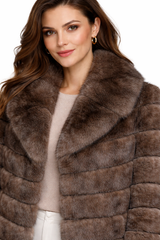 39” Notch Collar Coat in Tip-Dyed Barguzin Russian Sable