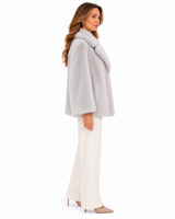 Maximilian 25"Light Grey Dyed Mink Jacket with Notch Collar