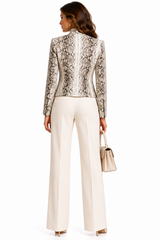 Maximilian 20" Python Zip-Front Leather Jacket