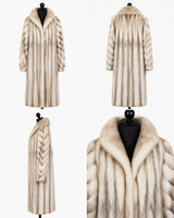 Archive & Vintage 50" Natural Black Cross Mink Coat