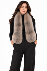 Maximilian Accessory 4"x40 Crystal Dyed fox Pull-Through Scarf