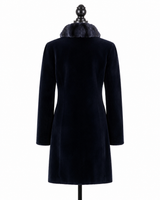 Archive & Vintage 35" Navy Dyed Sheared Coat with Chinchilla Collar /Reversible