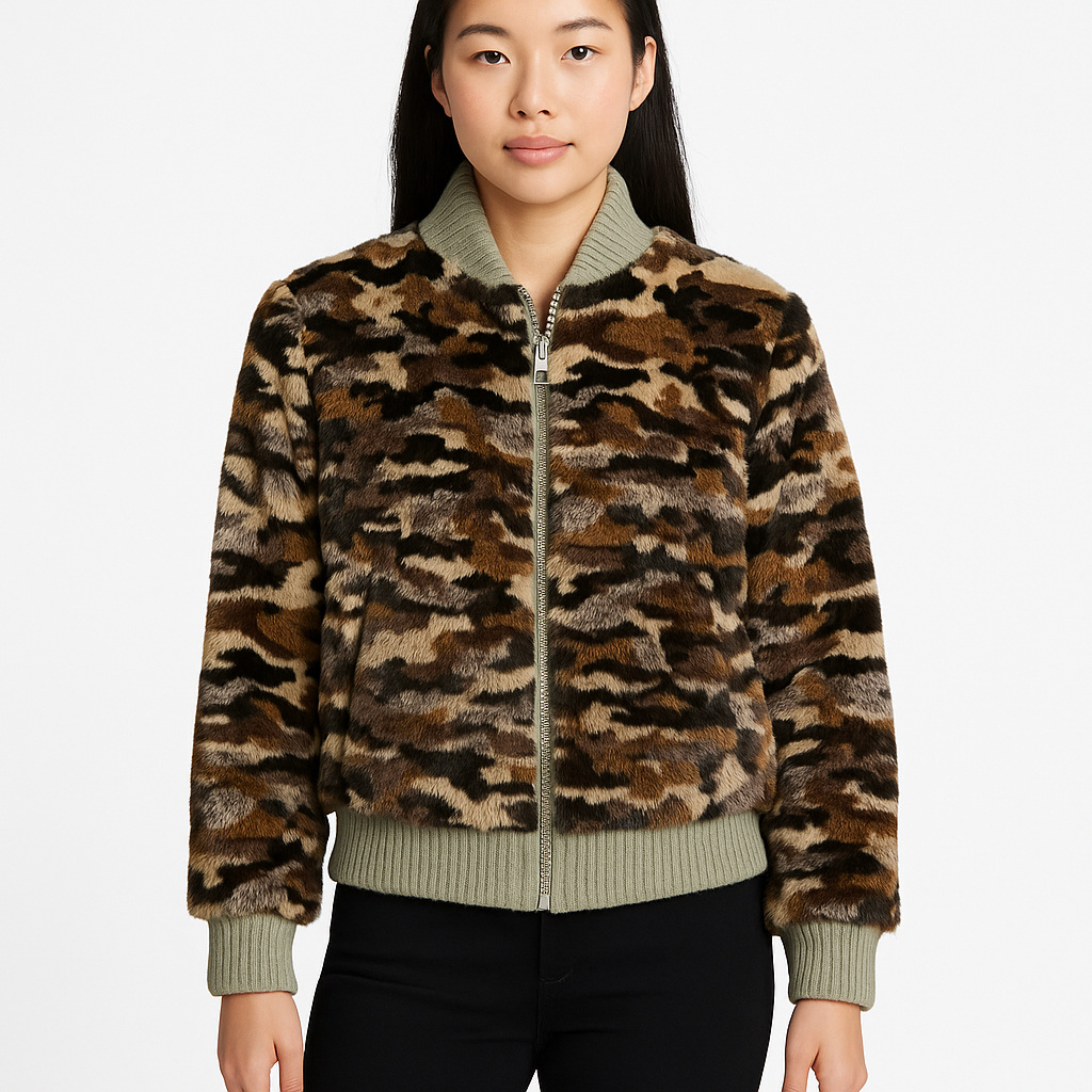 Dyed Mink Reversible Baseball Jacket