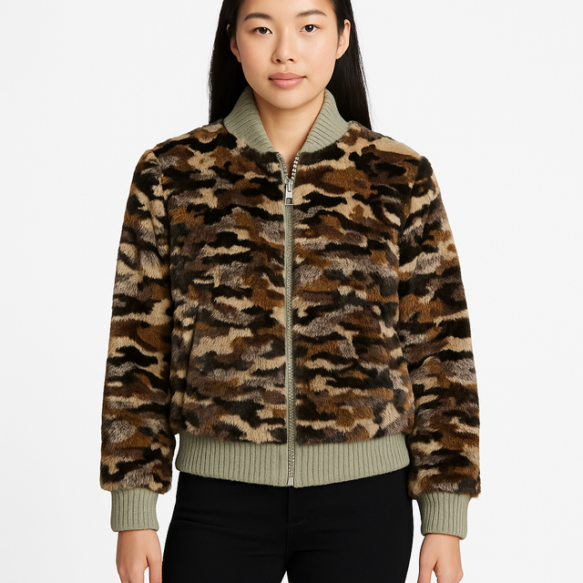 Dyed Mink Reversible Baseball Jacket