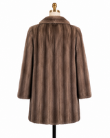 Archive & Vintage 31" Blue Iris Mink Jacket with Notch Collar