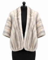 Archive & Vintage Silver Blue Mink Stole (Back 20"/Front 30")