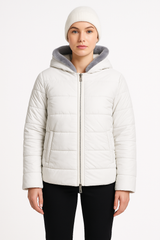 Reversible Mink Patchwork Hooded Jacket – Fur Side & Waterproof Nylon Side