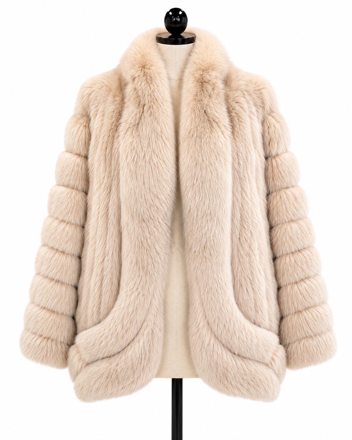 Archive & Vintage Design 29" Blush dyed Fox Oversized Jacket