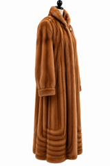 Archive & Vintage 51" Whiskey Dyed Mink Coat with Directional Bottom Design