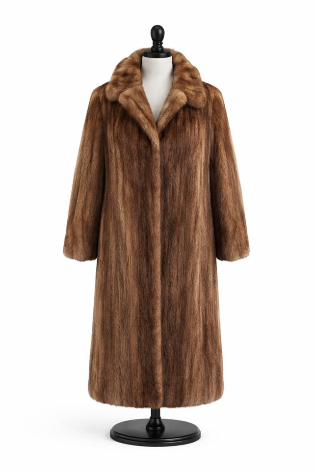Archive & Vintage Mink Coat with Notch Collar-42"