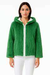 Reversible Mink Patchwork Hooded Jacket – Fur Side & Waterproof Nylon Side