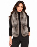 Maximilian Blue Frost Fox Pull-Through Scarf