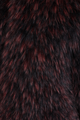 Claret Dyed Silver Fox Collarless Bolero- 22"