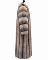 Archive & Vintage 49" Silver Fox Coat with Horizontal Sleeves