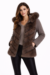 Russian Sable & Cashmere Mixed Media Hooded Jacket | Maximilian
