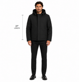 Maximilian 27" Men's Black Dyed Sheared Mink Reversible Hooded Jacket