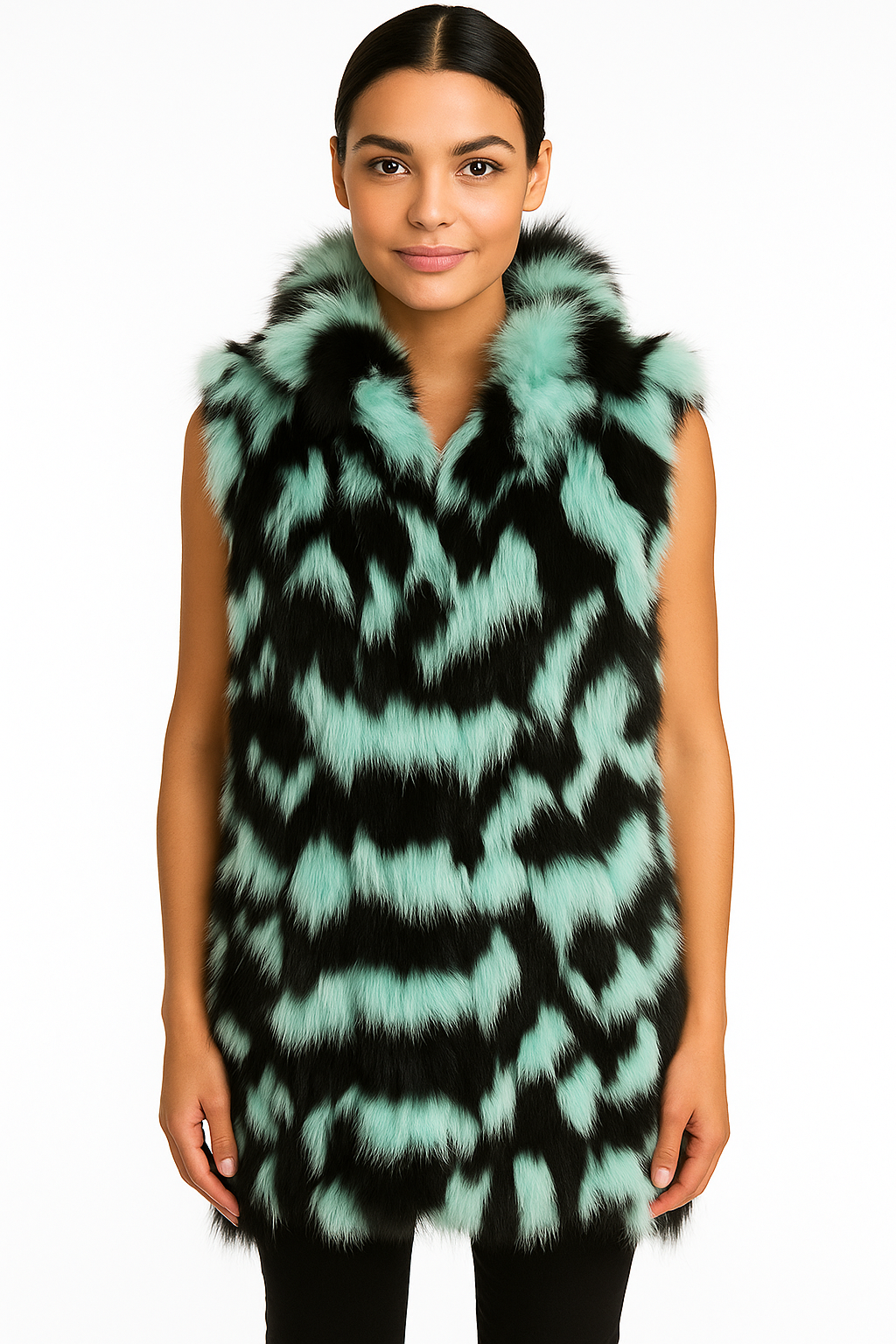 Dyed Fox section Reversible vest