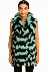 Dyed Fox section Reversible vest