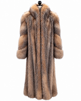 Archive & Vintage 46" Crystal Fox Coat with Stand Collar and Diagonal Sleeves