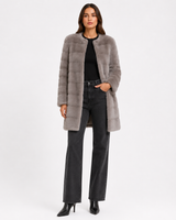 Sapphire dyed Mink Horizontal Jacket 33" Long