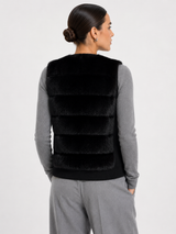 Black Cashmere Hoodie & Ranch Mink Vest Set-22"