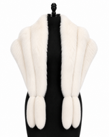 Archive & Vintage Off White Fox Stole with Tails