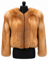 Archive & Vintage 19" Red Fox Bolero with Suede