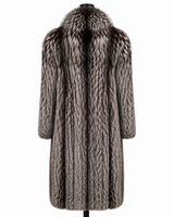 Archive & Vintage 50" Natural Silver Fox Coat with X-Cut Shawl Collar