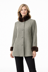 30" Cashmere Jacket with Natural Mahogany Mink Collar & Cuffs – Moss