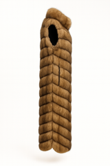 CHEVERON RUSSIAN SABLE VEST WITH ZIPPER