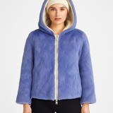 Reversible Mink Patchwork Hooded Jacket – Fur Side & Waterproof Nylon Side