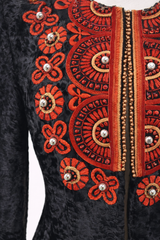 Archive & Vintage Black Broadtail Coat with Embroidered Bodice
