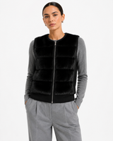 Black Cashmere Hoodie & Ranch Mink Vest Set-22"