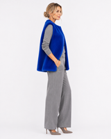 One-of-a-Kind 26" Cobalt Blue Dyed Mink Collarless Vest