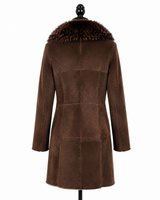 Archive & Vintage 35" Brown Antique Shearling Coat with Fox Collar
