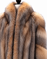 Archive & Vintage 46" Crystal Fox Coat with Stand Collar and Diagonal Sleeves