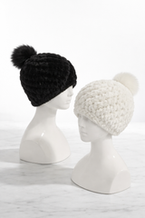 Dyed Knitted Shearling Lamb Hat