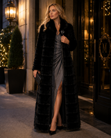Maximilian One-of-a-Kind 54" BLACKGLAMA® Mink Coat, Horizontal Body