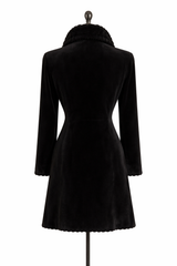 Archive & Vintage Black Dyed Sheared Mink Coat with Grooved Trim-35"