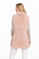 Luxury Cashmere Vest with Leather Side Panel- 28"