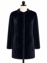Archive & Vintage Navy Layered Mink Reversible to Rex Rabbit layer Collarless Jacket-  Maximilian